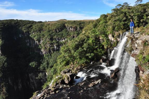 Cachoeira no canyon Fortaleza, em Cambará do Sul - RS